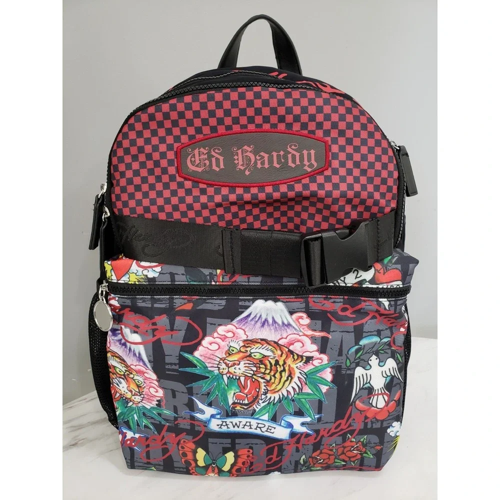 NEW Ed Hardy Screaming Tiger‎ Backpack y2k tattoo flash art school travel